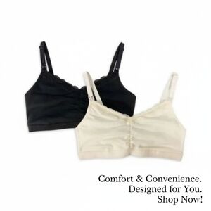 LAST ONE!!! Secret Treasures Maternity Ribbed Lace Trim Nursing Bralette, 2 Pack